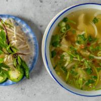 25 Chicken Rice Noodle Soup/ Phở Gà · Served with bean sprouts & basil.