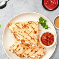 Carnitas Quesadilla · Grilled sirloin steak wrapped with cheese in a grilled tortilla