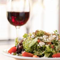 Sm Mix Salad. · mixed greens, red bell pepper, cherry tomato, gorgonzola, toasted parmesan breadcrumbs & hou...