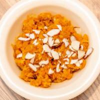 Gajar Halwa · Carrots cooked with fresh milk and dry nuts.