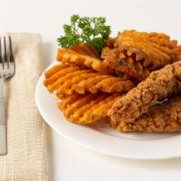 2 Piece Chicken Strip Combo · 2 delicious chicken strips with your choice of side.