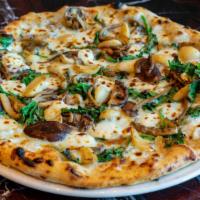 Verdure Pizza · pioppini mushrooms, spinach, mozzarella cheese, roasted garlic