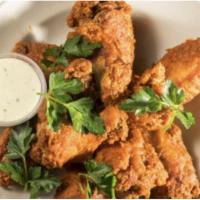 Wings · Order of 10; Housemade chicken wings, double fried and crunchy.