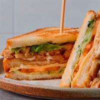 CLUB SANDWICH · Served with ham, turkey, bacon, cheese, lettuce and tomato. Comes with French fries or a cup...