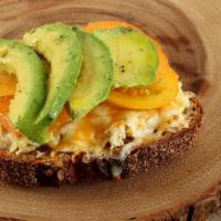legendary tuna melt · toasted whole-grain wheat bread, fresh tomato, tuna, olive oil, topped with melted mozzarell...