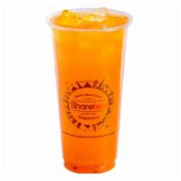 Mango & Passion Fruit Tea · Sweet mango flavor, with a delicious taste of passionfruit. This ice cold fruit tea is refre...