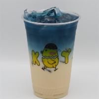 Blue Jasmine Milk Tea · Herbal butterfly pea tea blend with jasmine milk tea