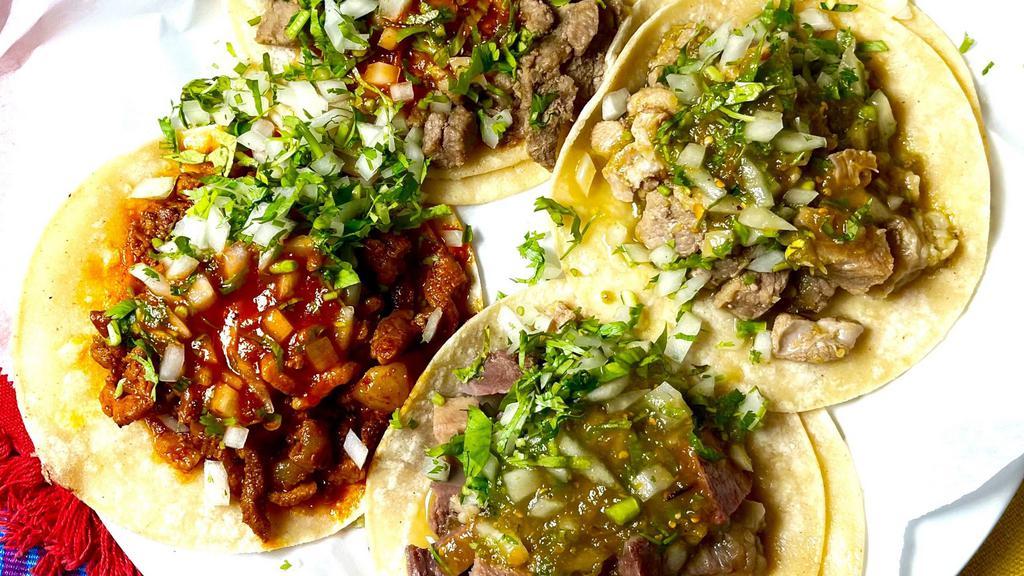 Soft Taco · Onions, cilantro, salsa and your choice of meat.