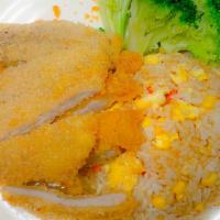 3N. Pork Katsu · Pork Katsu, Fried rice, Broccoli.