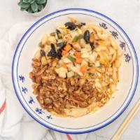 Special Hot Oil Noodle with Vegetable, and Pork（油泼三掺） · 