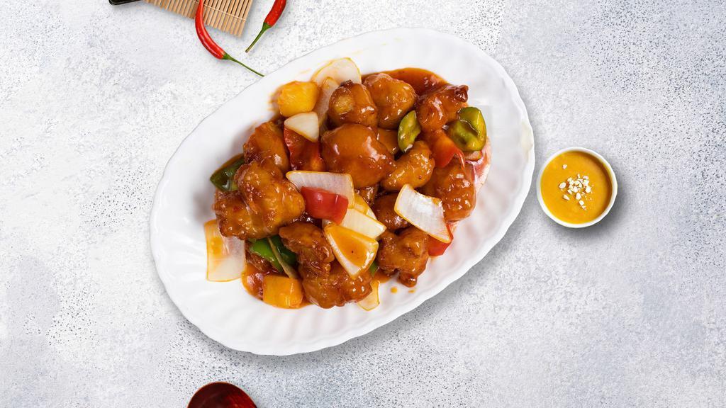 S&S Combo Chicken · Breaded chicken with pineapples, bell peppers, and onions topped with housemade sweet and sour sauce