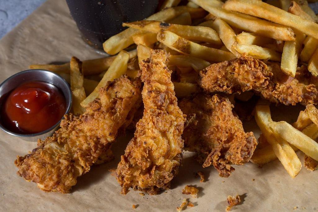 Chicken Tenders · Hand-breaded tenders accompanied by your choice of dipping sauce. They may sound traditional compared to some of our other options, but they rival anything on the menu.