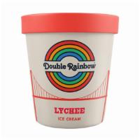Lychee Ice Cream · creamy lychee ice cream with pieces of  lychee fruit