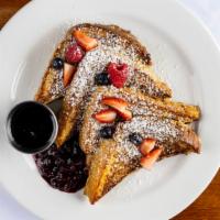 Cinnamon French Toast · Serve with honeyed mascarpone cheese, seasonal compote and maple syrup.