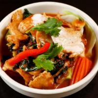 Panang Curry · Variety of vegetables, sweet basil simmered in panang coconut milk curry served with your ch...