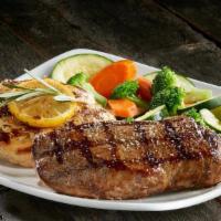 Steak & Italian Herb Chicken  · 7oz Italian herb-seasoned chicken breast served with 6oz tri-tip sirloin and choice of side