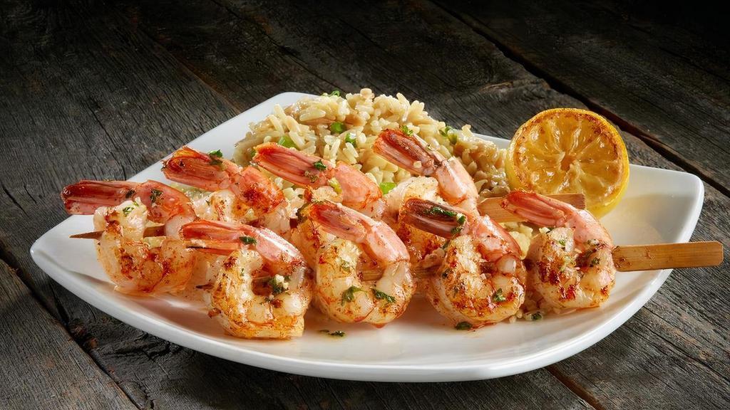 Broiled Shrimp Skewers  · New! All natural, wild caught jumbo shrimp. Choice of side included