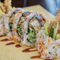 Spider Roll · Whole soft-shell crab and cucumber, avocado.