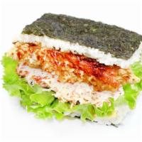 Soft-shell Crab Onigiri · LIMITED & SEASONAL ITEM. Soft-shell Crab, egg, lettuce, crab mix, mayo, house sauce.
