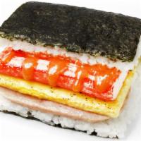 Go Bear Onigiri (Spicy ver. available) · Crab stick, egg and spam, mayo, house sauce.
