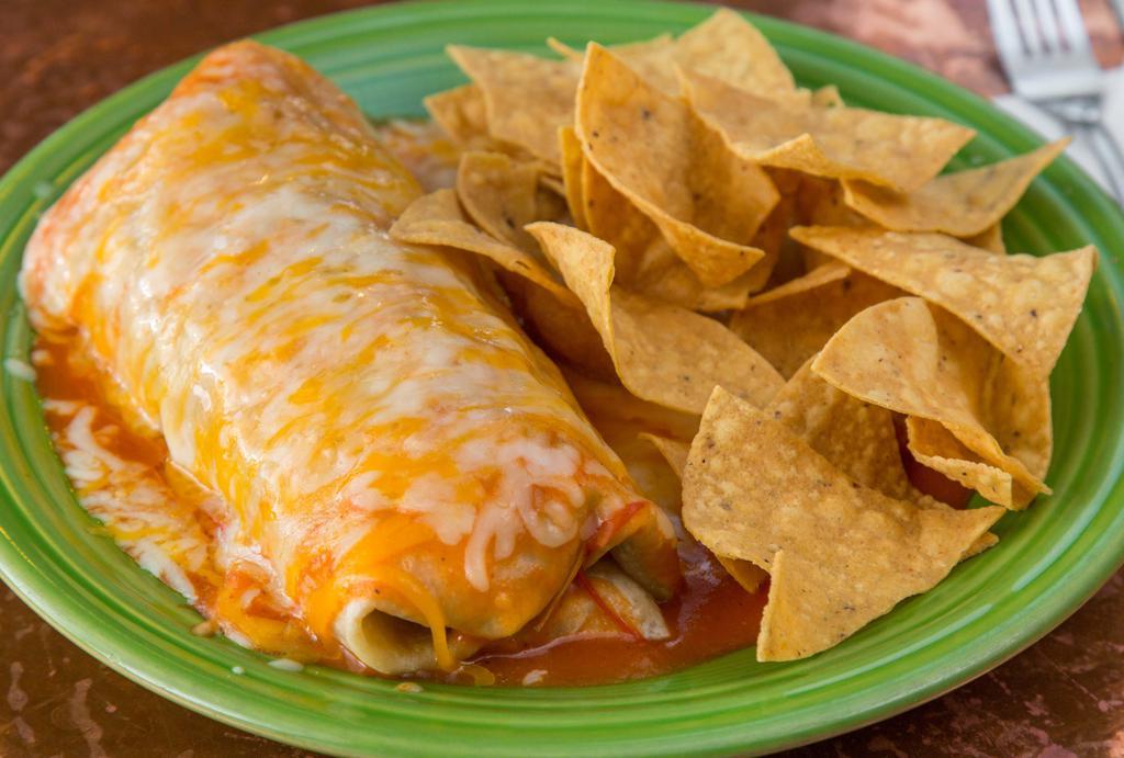 Ranchero Burrito · Our Southwest burrito baked with ranchero sauce and melted cheese.