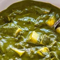 Panner Palack · potatoes and spinach cooked with Indian spices