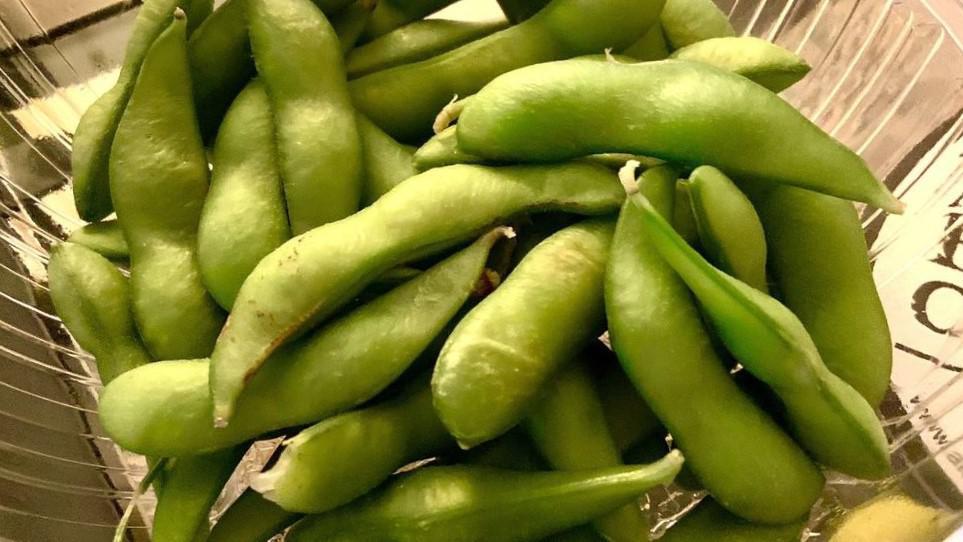 Edamame · boiled and salted soy beans.
