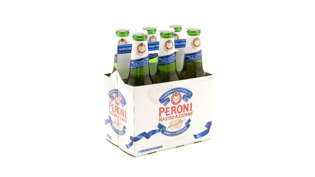 Peroni Nastro Azzurro 6 Bottles | 5% Abv · Medium-bodied, pale, and creamy on the nose, this classic Italian lager is easily drinkable and quenching.