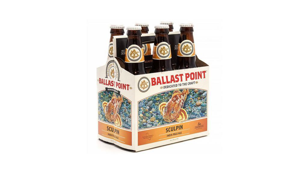 Ballast Point Sculpin Ipa 6 Bottles | 7% Abv · 70 IBUs, fruity with notes of apricot, mango, peach, and a hint of lemon.