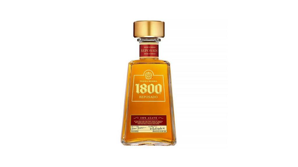 1800 Reposado 750ml | 40% abv · 1800® Reposado tequila is crafted using 8 to 12-year-old 100% Tequilana Weber blue agave cared for and handpicked by expert farmers in the Highlands of Jalisco, Mexico. It is then matured in American and French Oak barrels for at least 6 months.