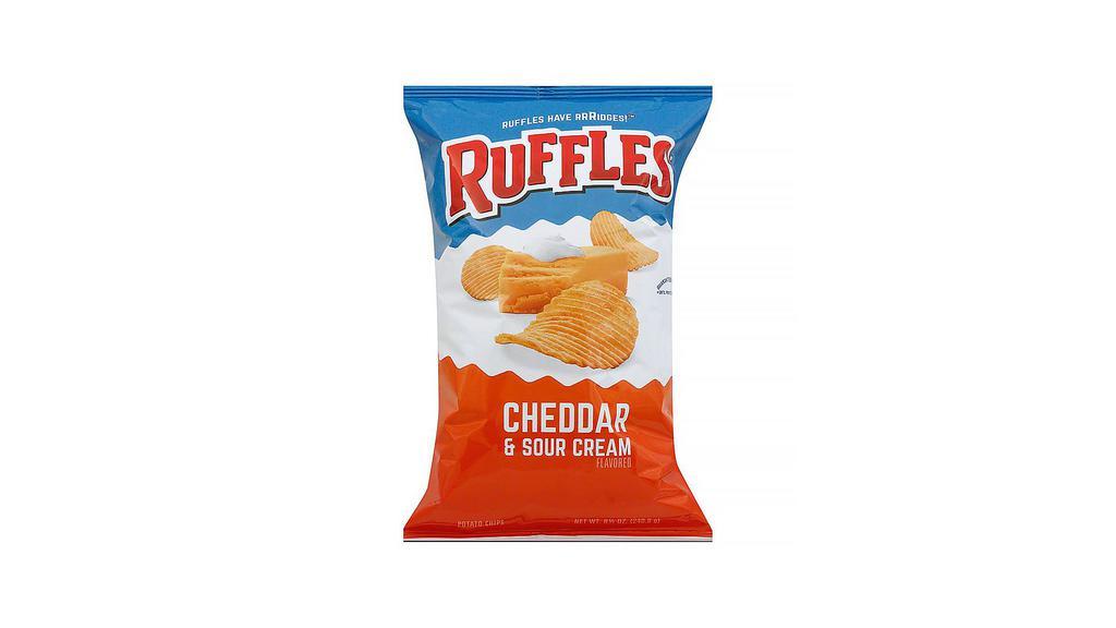 Ruffles - Cheddar & Sour Cream · A blend of rich, velvety cheddar with smooth, creamy sour cream flavor.