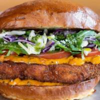 Not Just A Crispy Chicken Sandwich · Mary's Crispy Chicken Breast Sandwich is served with cabbage and arugula slaw mixed with hom...
