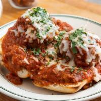 Hot Meatball Sandwich · Two legendary giant meatballs smothered in our classic meat sauce and topped with melted moz...