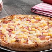 Medium Hawaiian Luau · Aloha vibes: Canadian bacon, sweet pineapple and our homemade pizza sauce.
