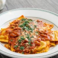 Meat Ravioli · Mary’s original recipe of hearty meat ravioli generously topped with our classic meat sauce.