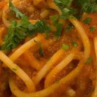 Spaghetti and Meatballs · Bolognese sauce, meatballs