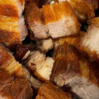 Pork Lechon Kawali Silog · Gluten Free. Crispy deep fried New Zealand or Canadian pork belly – excellent with MANG TOMA...