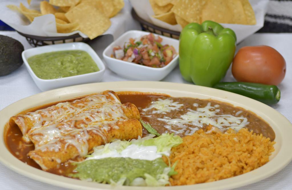 3 ENCHILADAS PLATE · With choice of meat