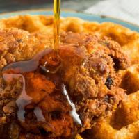 Fried Chicken & 'SCB' Waffle · Our buttermilk Fried Chicken Tenders (3) served with the Cali Alley Waffle.  Made with Butte...