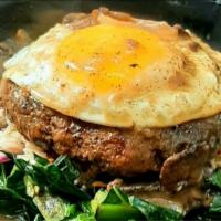 Loco Moco · Comfort at its best. Our brisket burger is topped with a fried egg and fresh mushroom gravy....