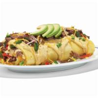 Spicy Poblano Omelette · Fire-roasted Poblano peppers, red bell peppers & onions, shredded beef, Jack & Cheddar blend...