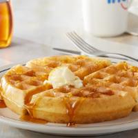 Belgian Waffle · Our traditional golden-brown Belgian waffle topped with whipped real butter.