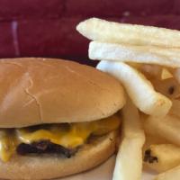 Cheeseburger With French Fries · Steak, American Cheese, and mayo. Served with french fries.