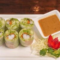 Fresh Rolls  · Prawns, lettuce, carrots, and noodles wrapped in fresh rice paper served with peanut sauce