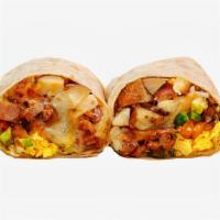 Build Your Own Burrito · Scrambled eggs with your choice of meat and toppings in a flour tortilla.
