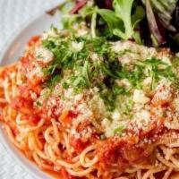 Marinara · Sauce made from fresh tomatoes, onions, and herbs. This meatless sauce was named for the mar...