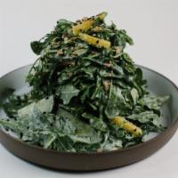 Rocket Salad · Arugula, pineapple, shaved shishitos, cucumber, toasted seeds, miso ranch (vegetarian) (glut...