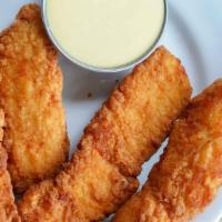 Chicken Fingers · Golden fried chicken tenders.