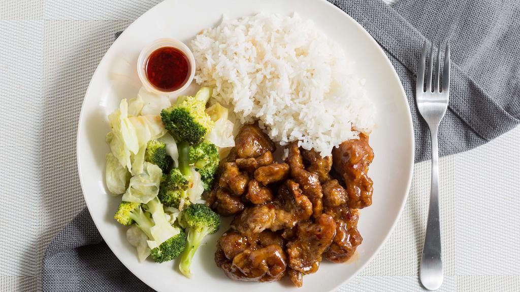 Mandarin Beef · Spicy. Lightly battered sliced beef fried and then sauteed in chef's light, sweet and spicy sauce.