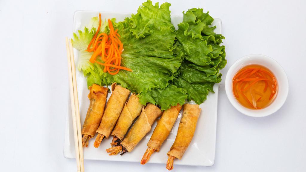 Chả Giò Tôm · Fried shrimp rolls with green onion